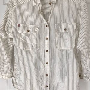 Oversized Striped Button-down